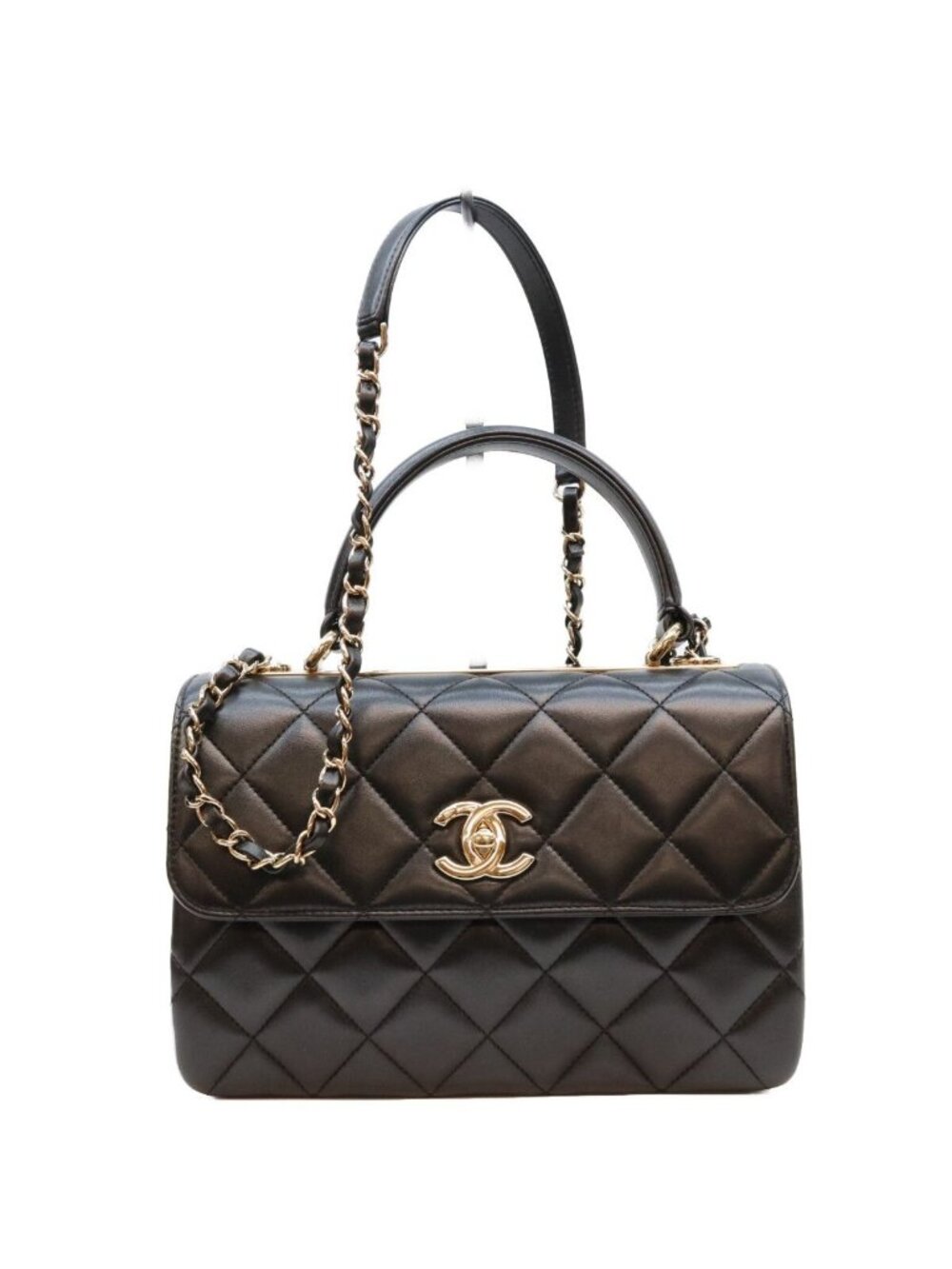 Chanel Black Lambskin Trendy CC Small Shoulder Bag